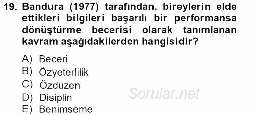 Spor Yönetimi 2014 - 2015 Ara Sınavı 19.Soru