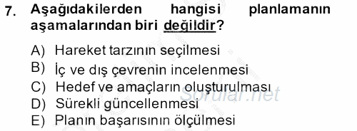 Spor Yönetimi 2014 - 2015 Ara Sınavı 7.Soru