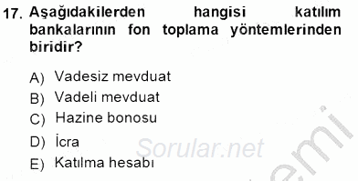 Finansal Ekonomi 2014 - 2015 Ara Sınavı 17.Soru