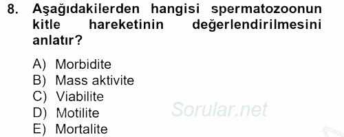 Doğum Bilgisi ve Suni Tohumlama 2012 - 2013 Ara Sınavı 8.Soru