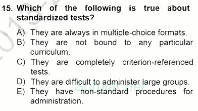 Yabancı Dil Öğretiminde Ölçme Ve Değerlendirme 1 2013 - 2014 Dönem Sonu Sınavı 15.Soru