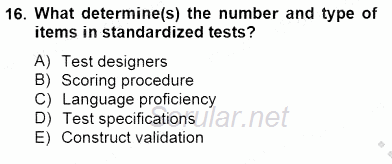 Yabancı Dil Öğretiminde Ölçme Ve Değerlendirme 1 2013 - 2014 Dönem Sonu Sınavı 16.Soru