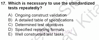 Yabancı Dil Öğretiminde Ölçme Ve Değerlendirme 1 2013 - 2014 Dönem Sonu Sınavı 17.Soru