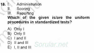 Yabancı Dil Öğretiminde Ölçme Ve Değerlendirme 1 2013 - 2014 Dönem Sonu Sınavı 18.Soru