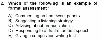 Yabancı Dil Öğretiminde Ölçme Ve Değerlendirme 1 2013 - 2014 Dönem Sonu Sınavı 2.Soru