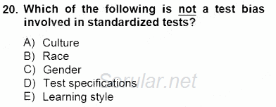 Yabancı Dil Öğretiminde Ölçme Ve Değerlendirme 1 2013 - 2014 Dönem Sonu Sınavı 20.Soru
