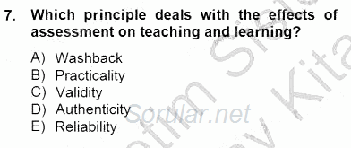 Yabancı Dil Öğretiminde Ölçme Ve Değerlendirme 1 2013 - 2014 Dönem Sonu Sınavı 7.Soru