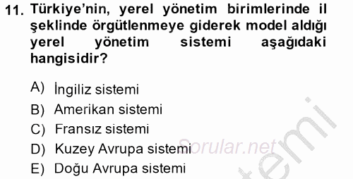 Sosyal Politika 2 2014 - 2015 Dönem Sonu Sınavı 11.Soru