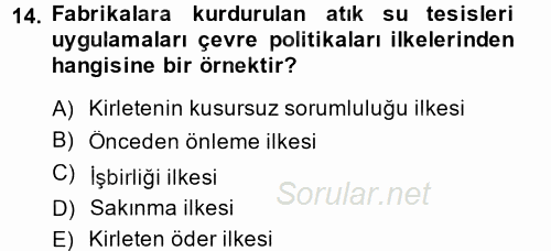 Sosyal Politika 2 2014 - 2015 Dönem Sonu Sınavı 14.Soru