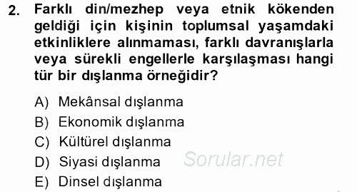 Sosyal Politika 2 2014 - 2015 Dönem Sonu Sınavı 2.Soru