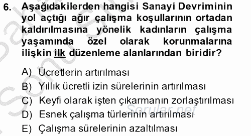 Sosyal Politika 2 2014 - 2015 Dönem Sonu Sınavı 6.Soru