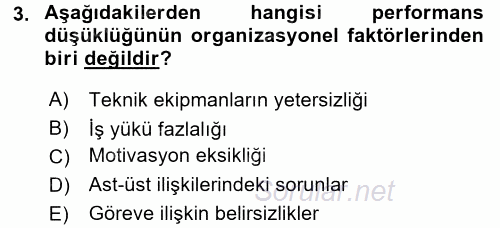 Performans ve Kariyer Yönetimi 2015 - 2016 Tek Ders Sınavı 3.Soru