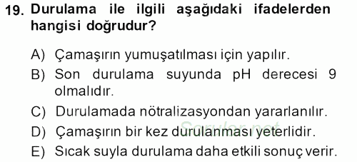 Otel İşletmelerinde Destek Hizmetleri 2013 - 2014 Tek Ders Sınavı 19.Soru