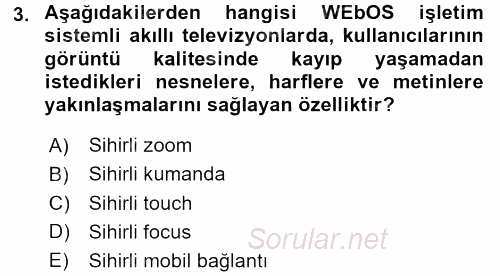 Yeni İletişim Teknolojileri 2016 - 2017 Ara Sınavı 3.Soru