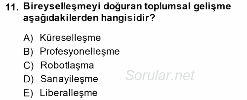 Termal ve Spa Hizmetleri 2013 - 2014 Ara Sınavı 11.Soru