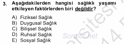 Termal ve Spa Hizmetleri 2013 - 2014 Ara Sınavı 3.Soru