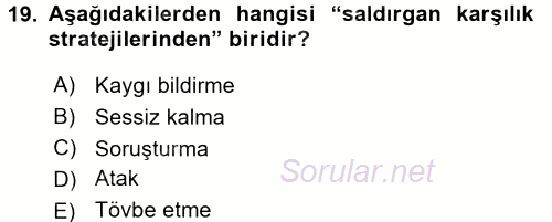 Halkla İlişkiler Yazarlığı 2015 - 2016 Dönem Sonu Sınavı 19.Soru