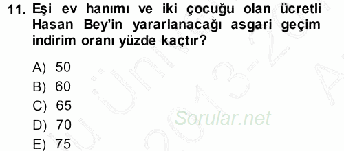 Türk Vergi Sistemi 2013 - 2014 Ara Sınavı 11.Soru