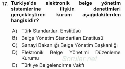 Dosyalama Arşivleme 2015 - 2016 Ara Sınavı 17.Soru