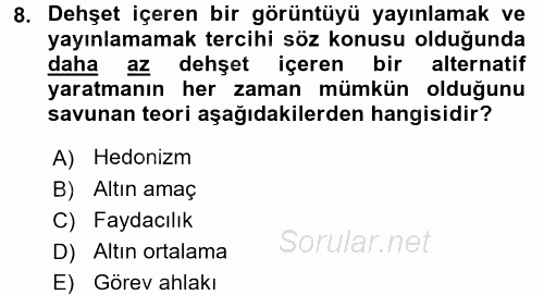 Basın Fotoğrafçılığı 2016 - 2017 Dönem Sonu Sınavı 8.Soru