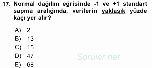 Öğretimde Planlama Ve Değerlendirme 2017 - 2018 Dönem Sonu Sınavı 17.Soru