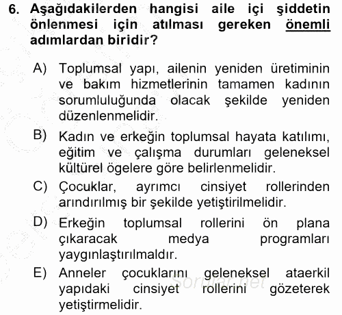 Suç Sosyolojisi 2016 - 2017 3 Ders Sınavı 6.Soru