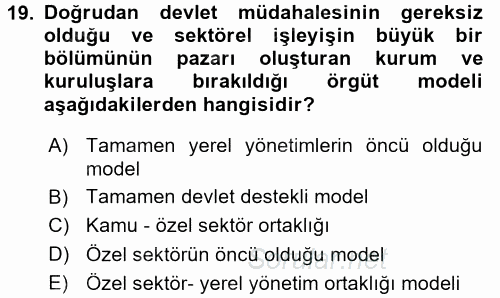 Destinasyon Yönetimi 2015 - 2016 Ara Sınavı 19.Soru