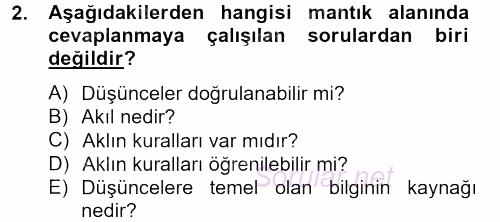 Eğitim Felsefesi 2012 - 2013 Ara Sınavı 2.Soru