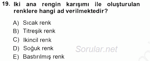 Giysi Seçimi 2012 - 2013 Ara Sınavı 19.Soru