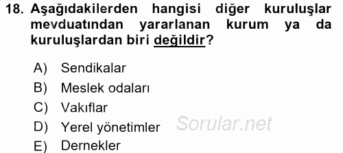 Banka Ve Sigorta Muhasebesi 2016 - 2017 Dönem Sonu Sınavı 18.Soru