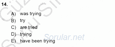 Pedagojik Gramer 1 2015 - 2016 Dönem Sonu Sınavı 14.Soru