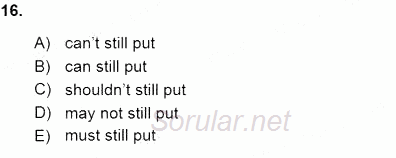 Pedagojik Gramer 1 2015 - 2016 Dönem Sonu Sınavı 16.Soru