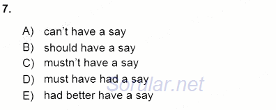 Pedagojik Gramer 1 2015 - 2016 Dönem Sonu Sınavı 7.Soru