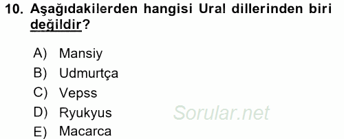 Çağdaş Türk Yazı Dilleri 1 2016 - 2017 Ara Sınavı 10.Soru