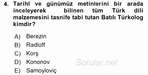 Çağdaş Türk Yazı Dilleri 1 2016 - 2017 Ara Sınavı 4.Soru