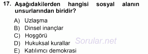 Ekonomi Sosyolojisi 2014 - 2015 Ara Sınavı 17.Soru