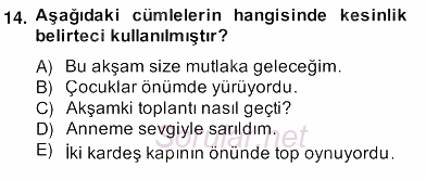Türkçe Biçim Bilgisi 2013 - 2014 Ara Sınavı 14.Soru