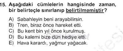 Türkçe Biçim Bilgisi 2013 - 2014 Ara Sınavı 15.Soru