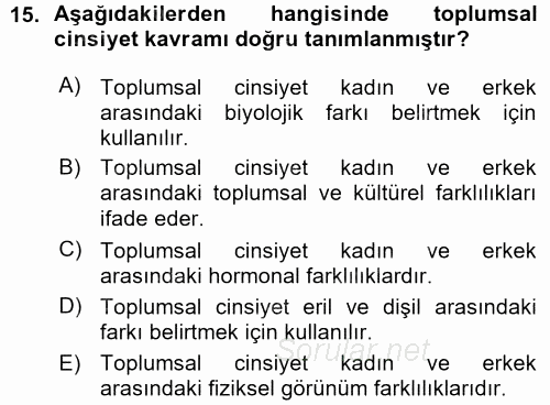 Spor Bilimlerine Giriş 2015 - 2016 Ara Sınavı 15.Soru