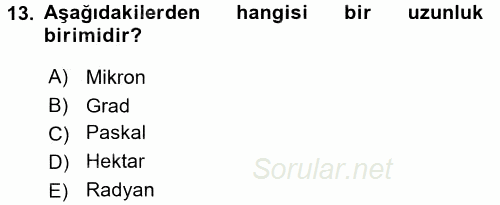 Coğrafi Bilgi Sistemlerine Giriş 2016 - 2017 Ara Sınavı 13.Soru
