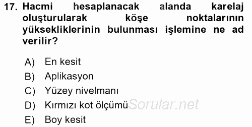 Coğrafi Bilgi Sistemlerine Giriş 2016 - 2017 Ara Sınavı 17.Soru