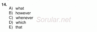 Pedagojik Gramer 2 2012 - 2013 Ara Sınavı 14.Soru