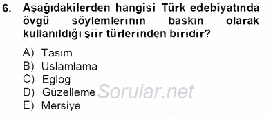 Eleştiri Kuramları 2013 - 2014 Tek Ders Sınavı 6.Soru