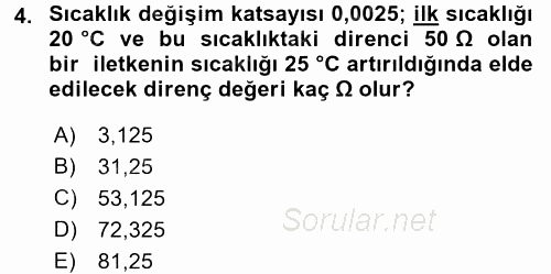 Devre Analizi 2016 - 2017 3 Ders Sınavı 4.Soru