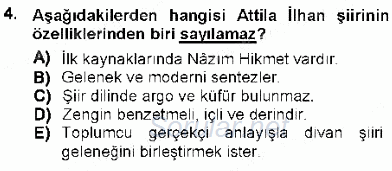 Cumhuriyet Dönemi Türk Şiiri 2012 - 2013 Dönem Sonu Sınavı 4.Soru