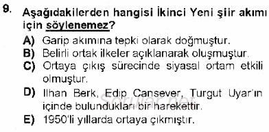 Cumhuriyet Dönemi Türk Şiiri 2012 - 2013 Dönem Sonu Sınavı 9.Soru