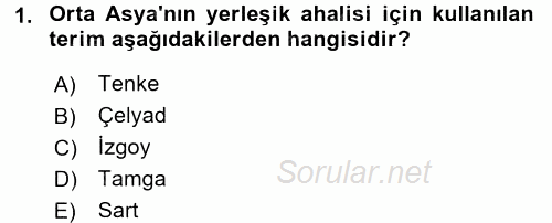 XIX. Yüzyıl Türk Dünyası 2017 - 2018 Dönem Sonu Sınavı 1.Soru