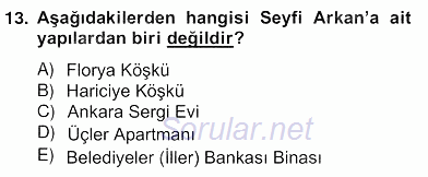 Mimarlik Tarihi 2013 - 2014 Ara Sınavı 13.Soru