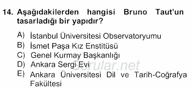 Mimarlik Tarihi 2013 - 2014 Ara Sınavı 14.Soru