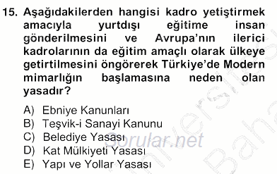 Mimarlik Tarihi 2013 - 2014 Ara Sınavı 15.Soru